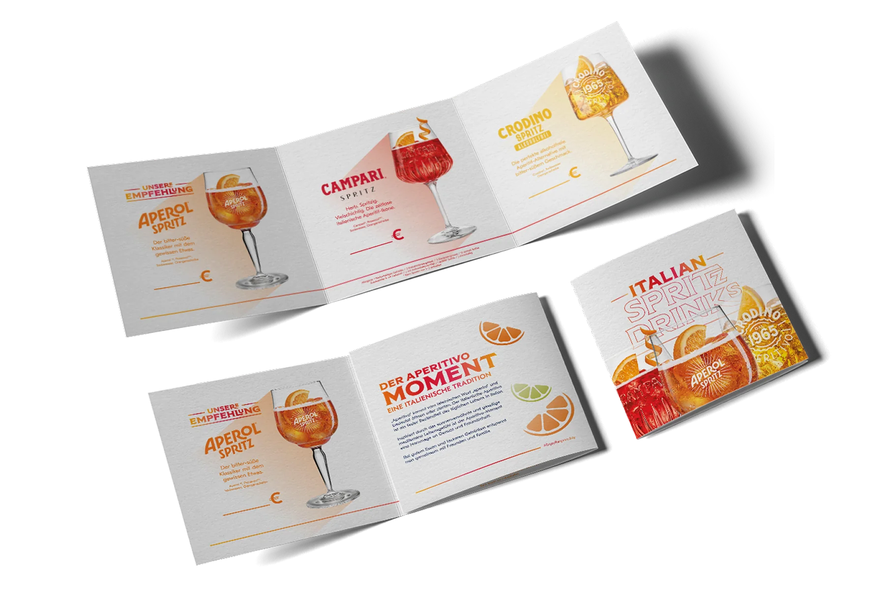 Mockup of Aperol Spritz menu cards