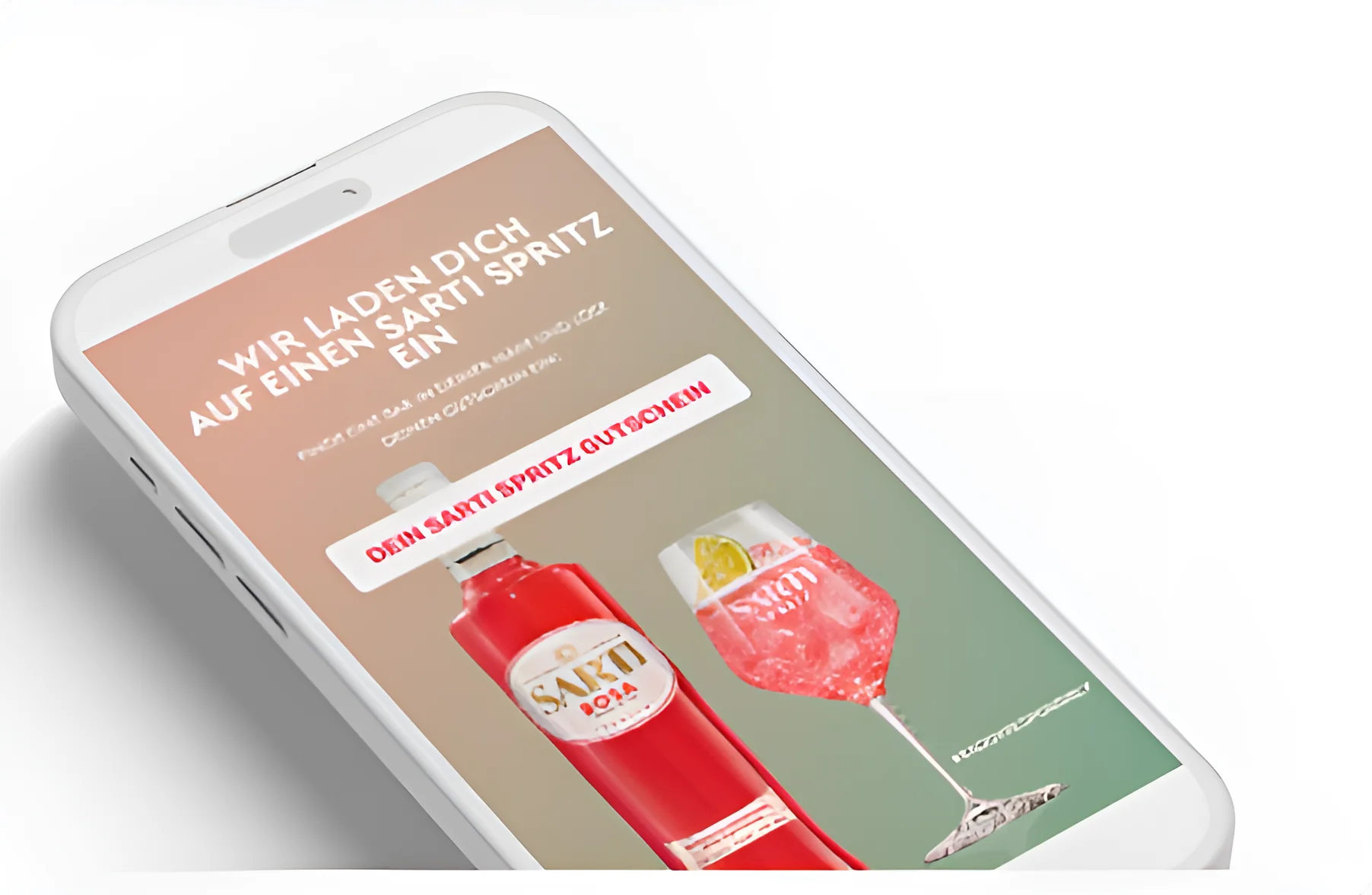 Smartphone showing the Sarti Spritz tasting voucher page